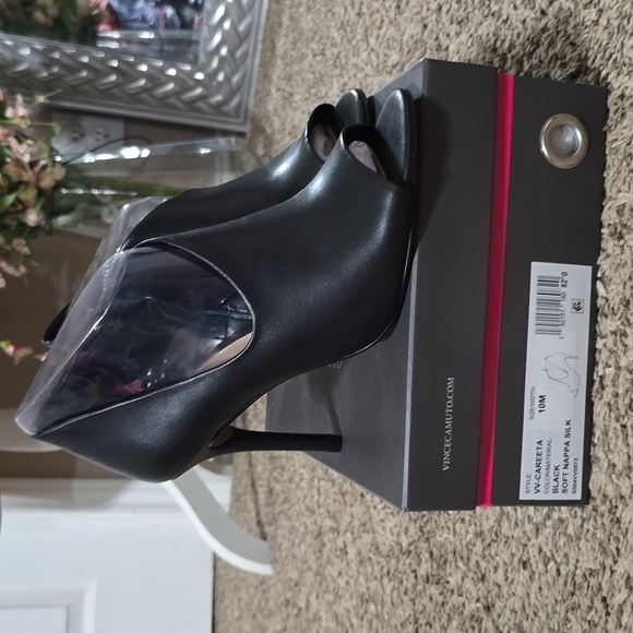 Vince Camuto Leather Peep Toe Booties - Picture 5 of 6